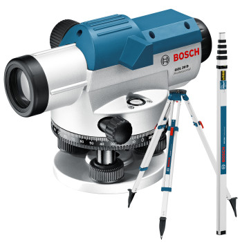 Оптический нивелир Bosch GOL 26 D + Штатив BT 160 + Рейка GR 500 (0.601.068.002)